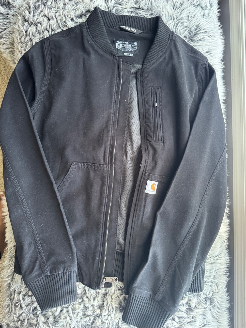 Carhartt Black Ribbed-Cuff Bomber Jacket